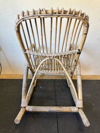 Vintage Italian Bamboo Rocking Chair #0548