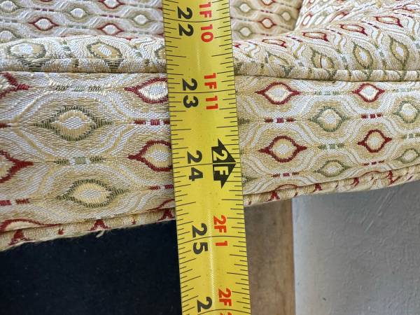 Pair Mid Century Upholstered Arm Chairs #0613