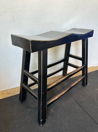 Double Seat Stool Wooden #0542