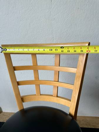 Set of 3 Alston Quality Industries Wooden Window Back Bar Stools #0334