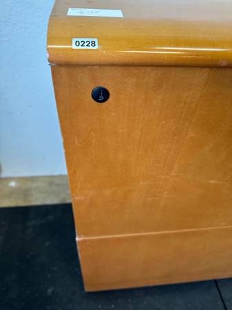 Wooden Lateral 2 Drawer File Cabinet Finished in Mahogany #0228