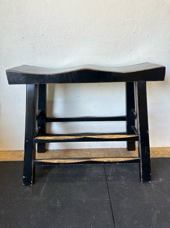 Double Seat Stool Wooden #0542