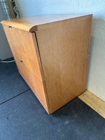 Wooden Lateral 2 Drawer File Cabinet Finished in Mahogany #0228