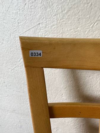 Set of 3 Alston Quality Industries Wooden Window Back Bar Stools #0334