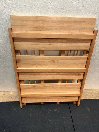 Solid Wood Folding 3-Tier Bookcase Shelf #0415
