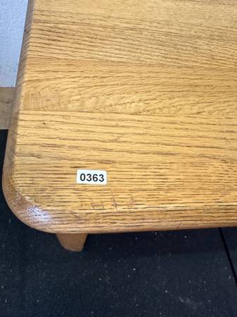 Mid Century Solid Oak Coffee Table with Magazine Rack #0363