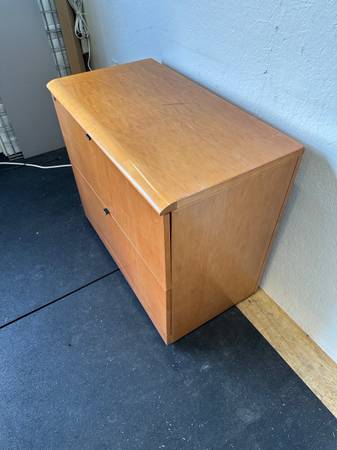 Wooden Lateral 2 Drawer File Cabinet Finished in Mahogany #0228