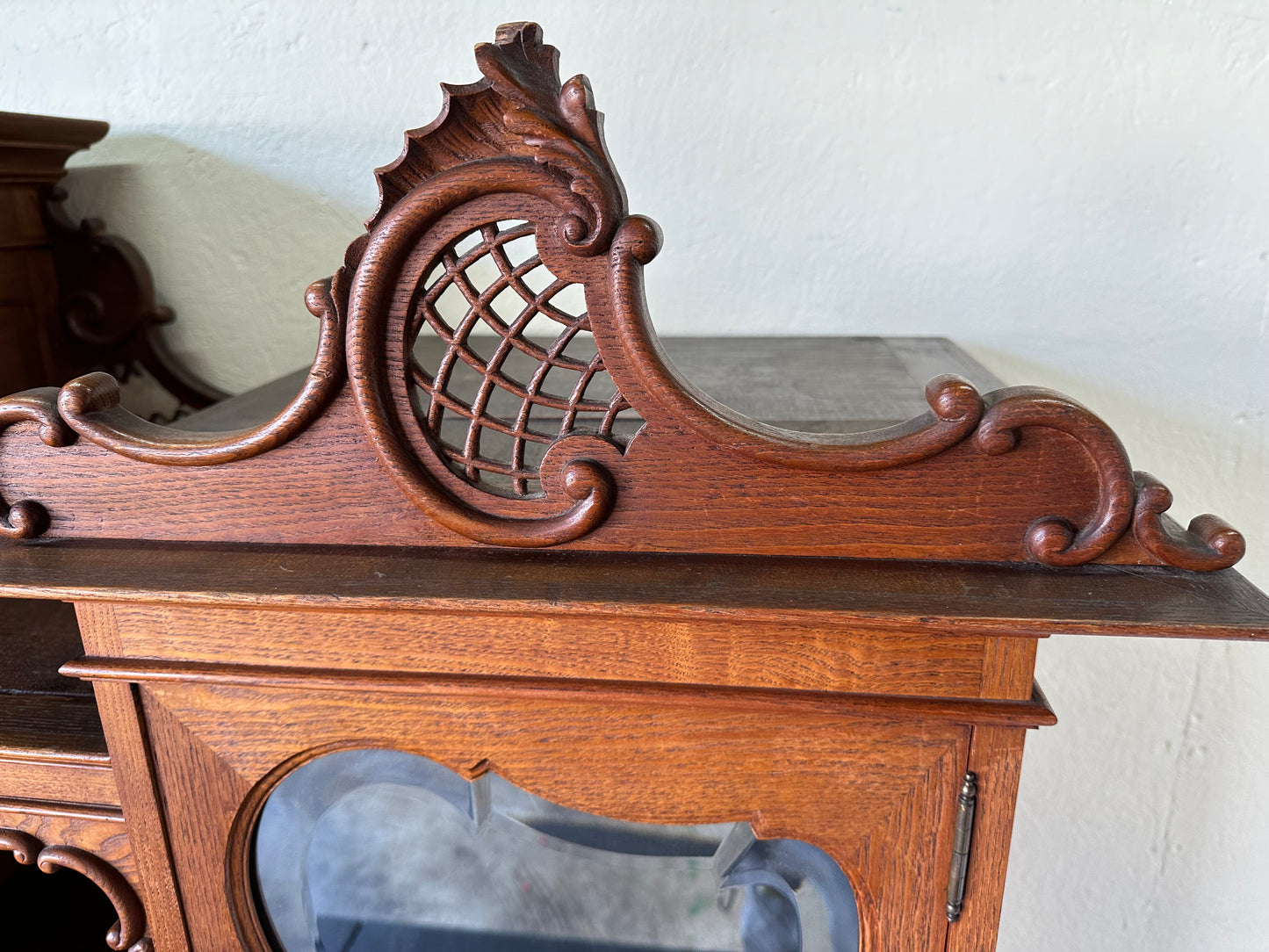 Victorian Carved Oak Lingerie Chest With Armoire Antique Wardrobe