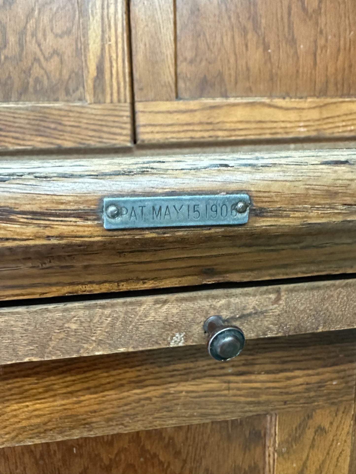 Antique Oak Hoosier Kitchen Cabinet #0967