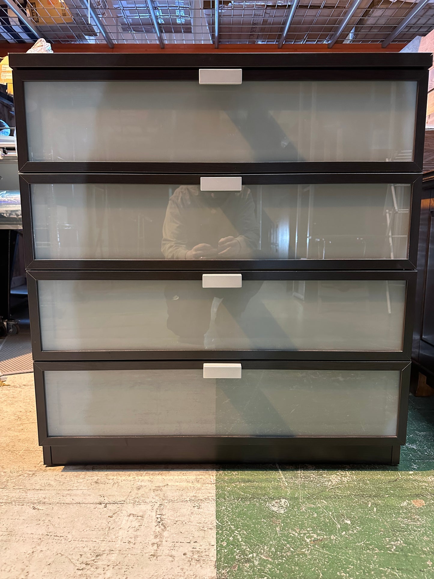 IKEA Hopen 4 Drawer Dresser With Glass Front #1035