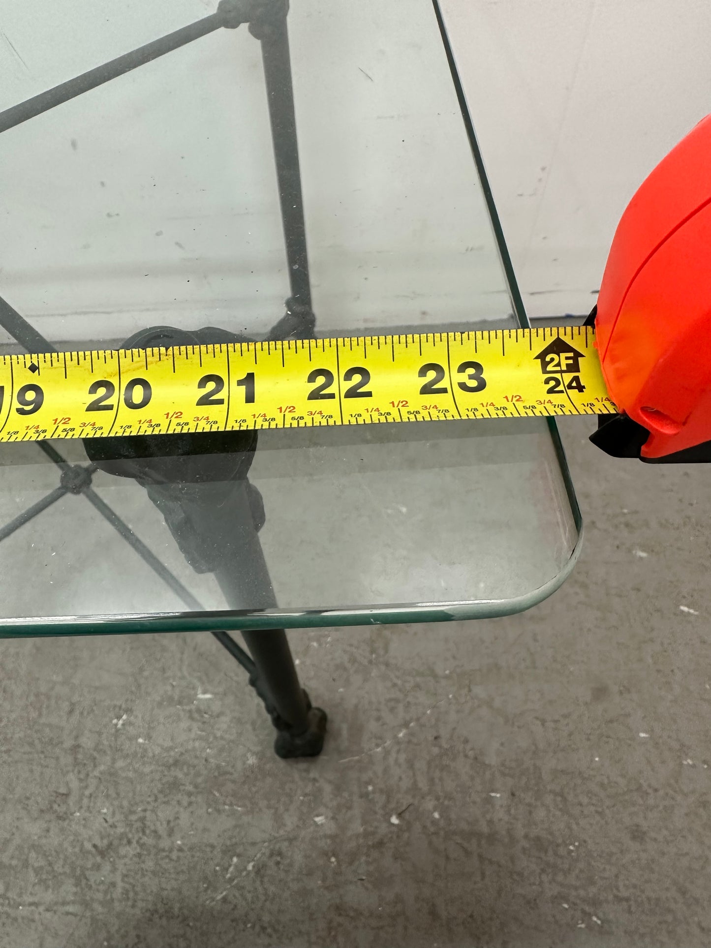 Glass Top iron Base Accent table #1167
