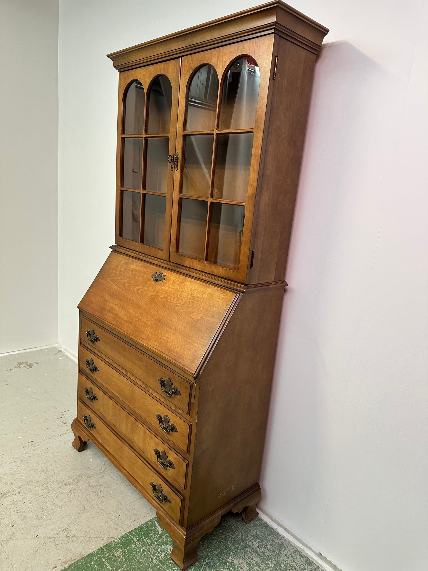 Mid Century Cabinet/Secretary Desk With Drawers #0879