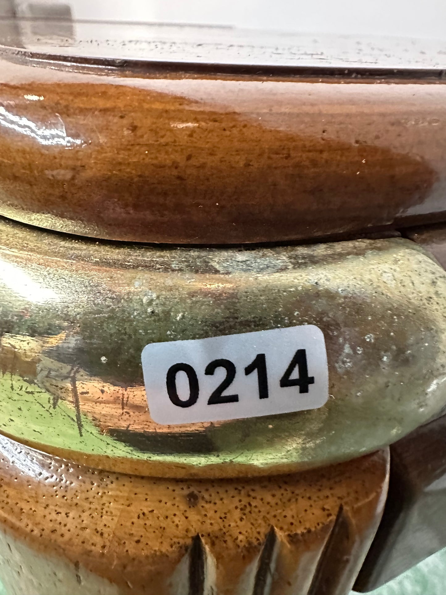 Oak Side Tables With Gold Trim #0214