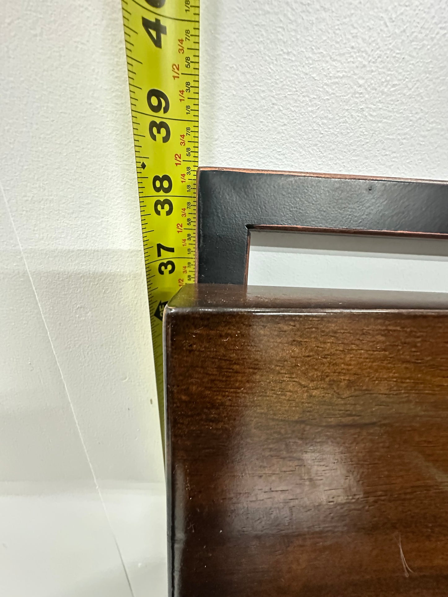 Set of 2 Solid Wood With Metal Base Counter Stools #0992