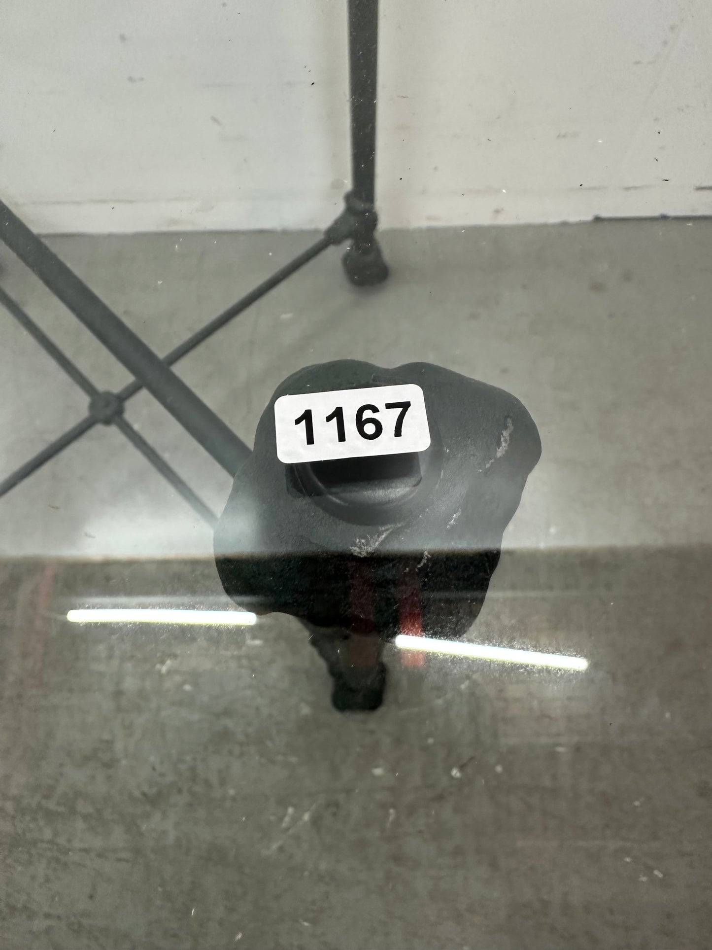 Glass Top iron Base Accent table #1167