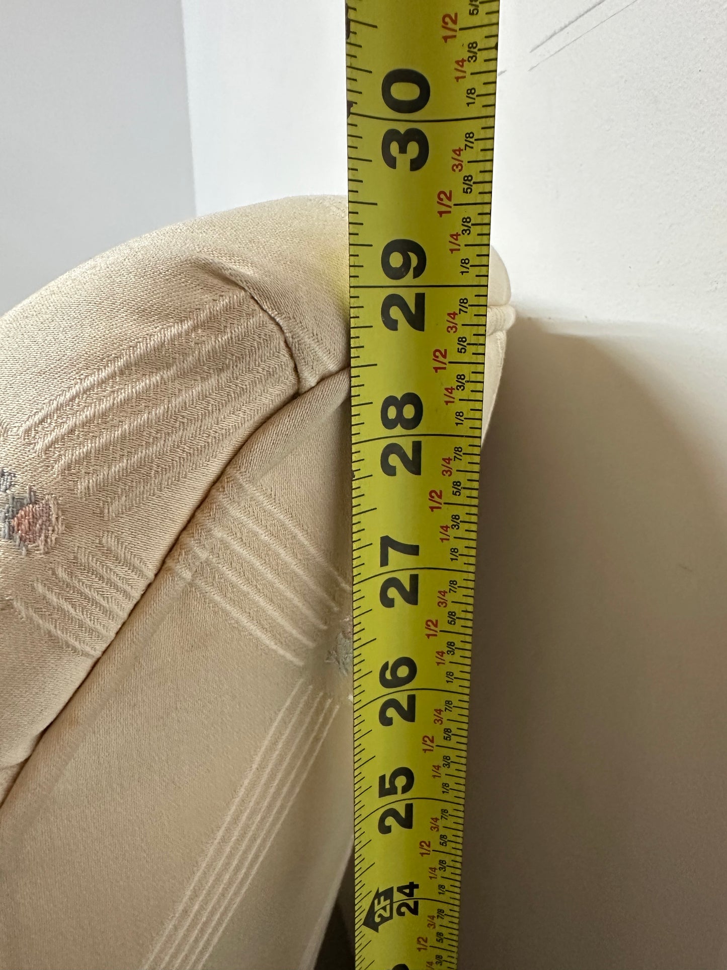 Set of 2 Mid Century Beige Flower Print Accent Chairs #1094