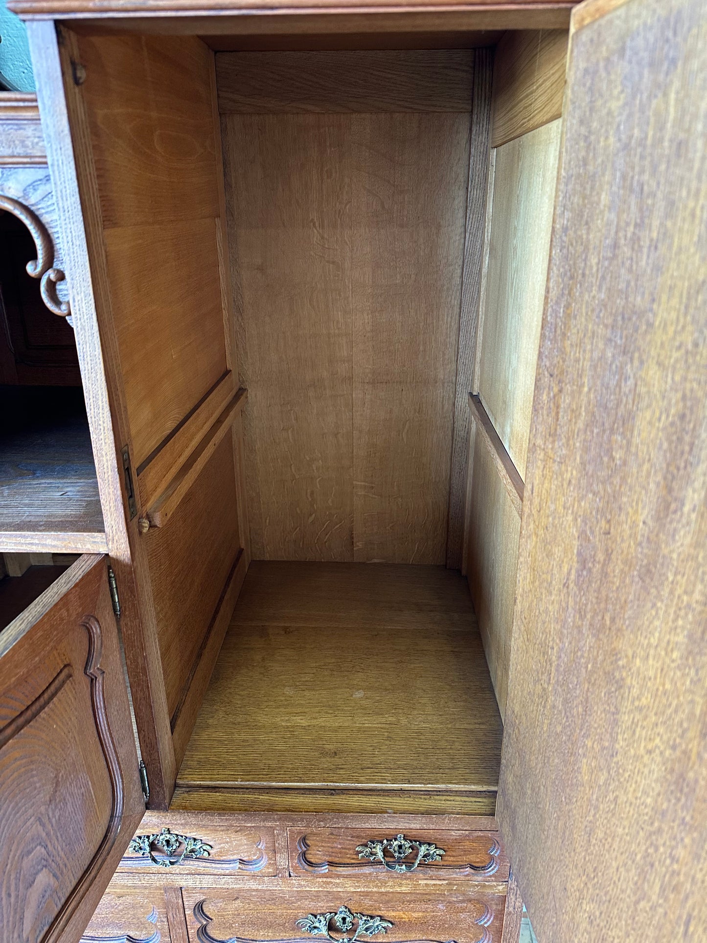 Victorian Carved Oak Lingerie Chest With Armoire Antique Wardrobe