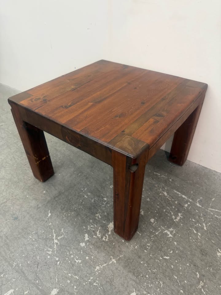 Rustic Butcher Block Side Table