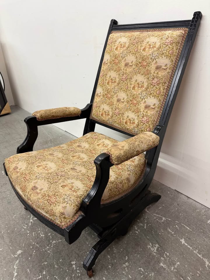 Vintage Tapestry Platform Rocker