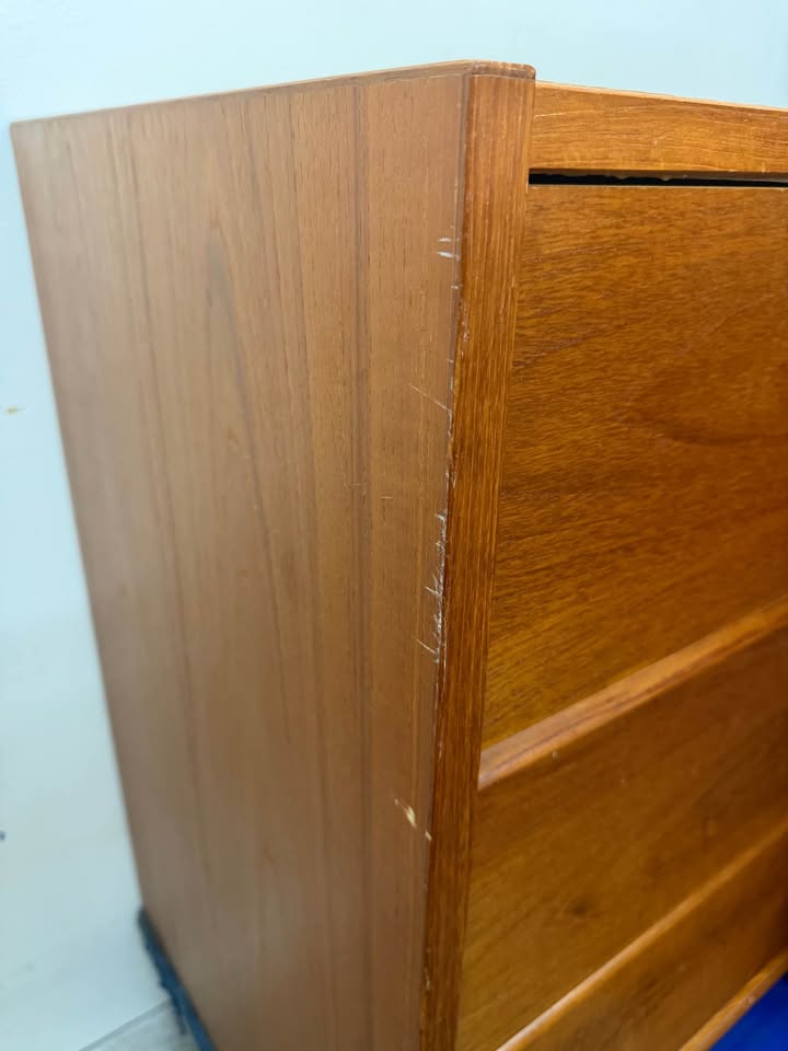 2 Piece Mid-Century Modern Teak Highboy/Low Dresser Set