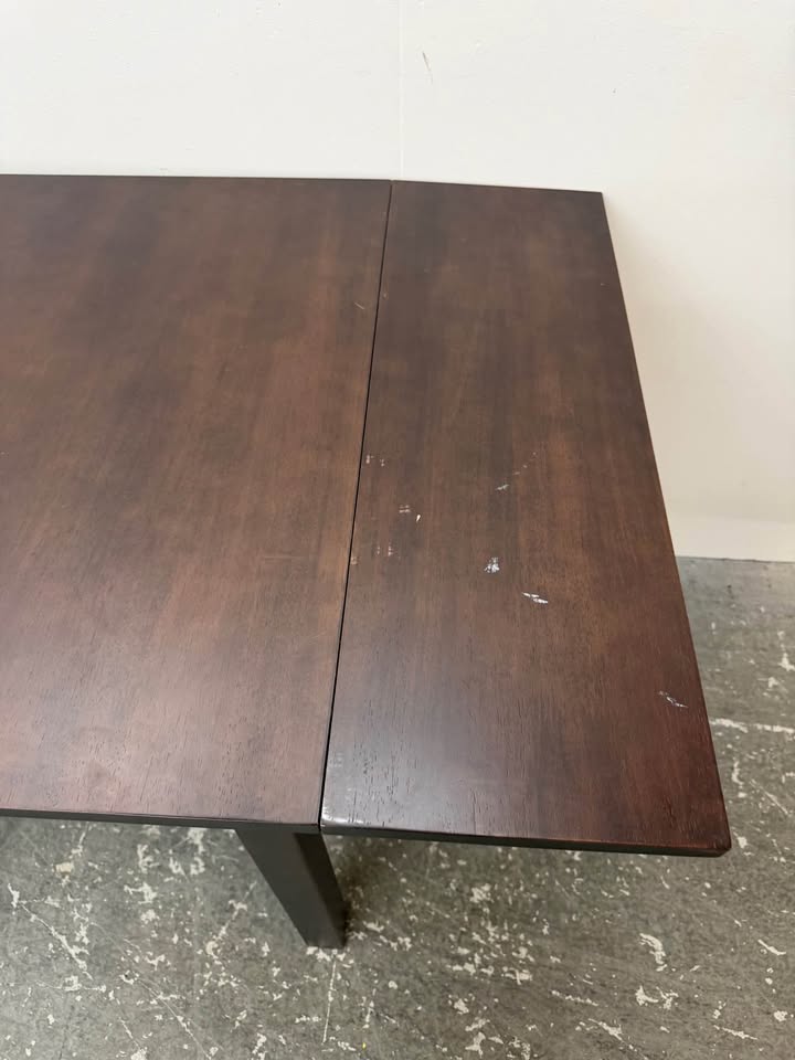 Dark Wood Drop-Leaf Dining Table #2418