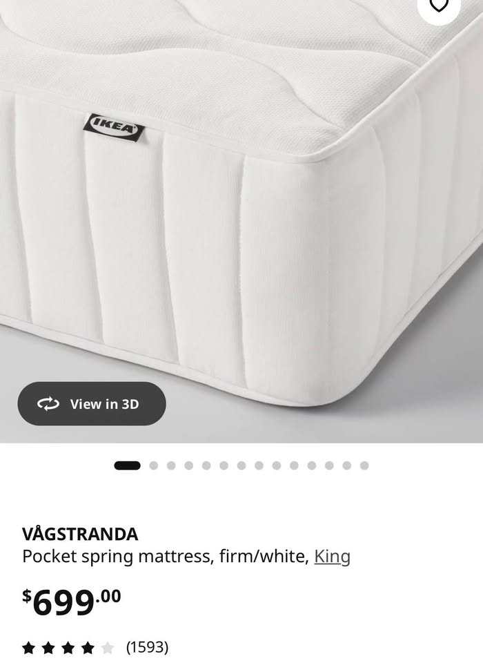 v\IKEA VÅGSTRANDA Pocket Spring Mattress, King