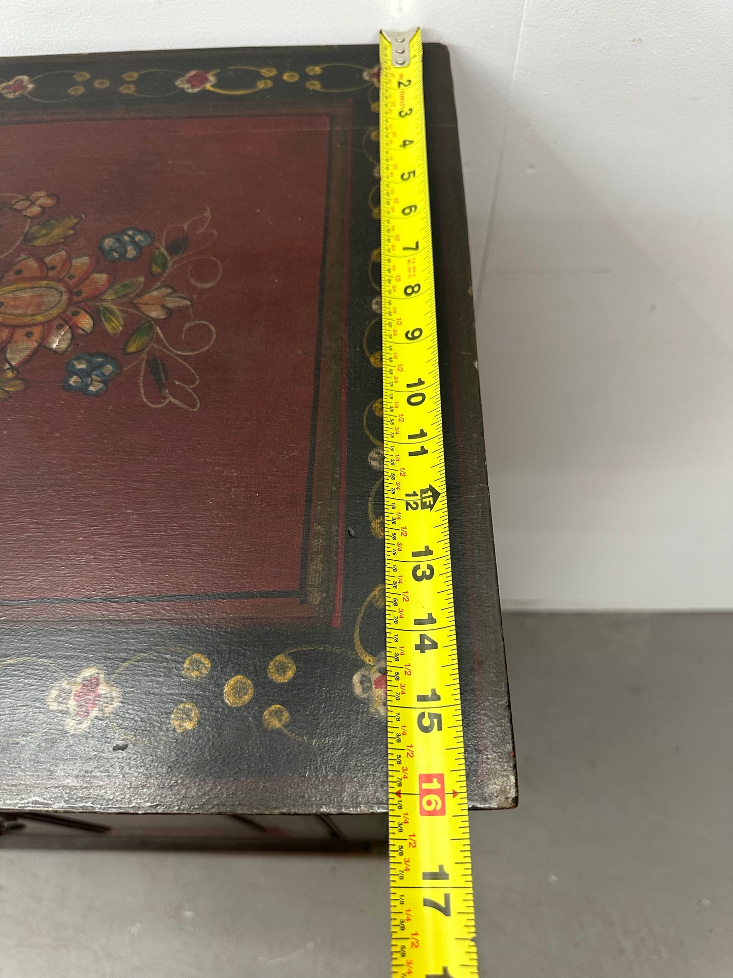Tibetan Style Hand Painted Wooden Cabinet #1078