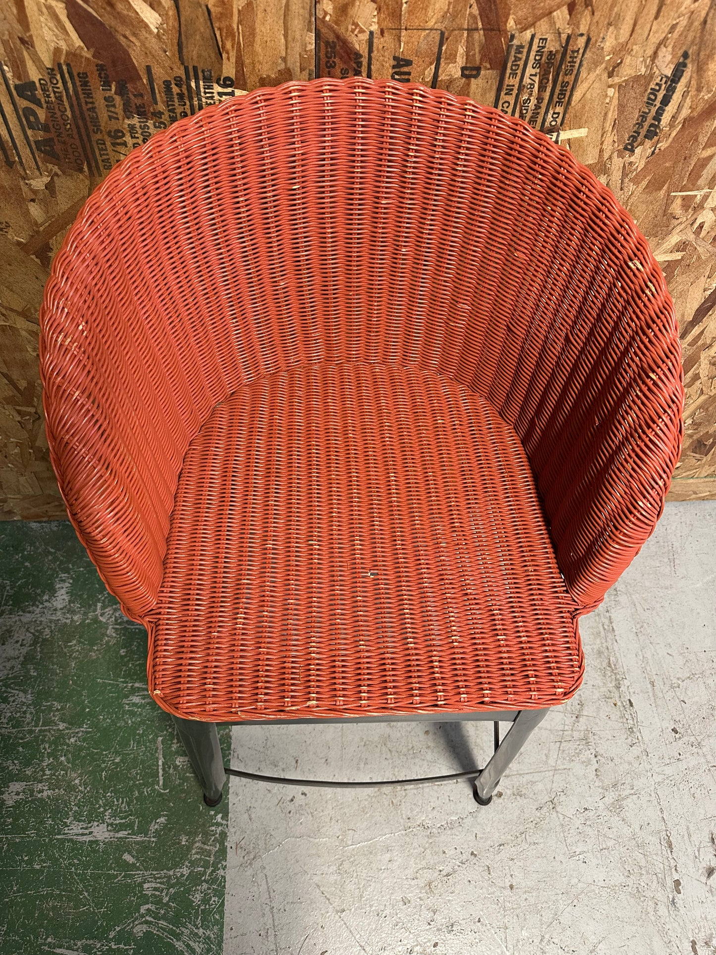 Wicker Stool with Steel base #0825