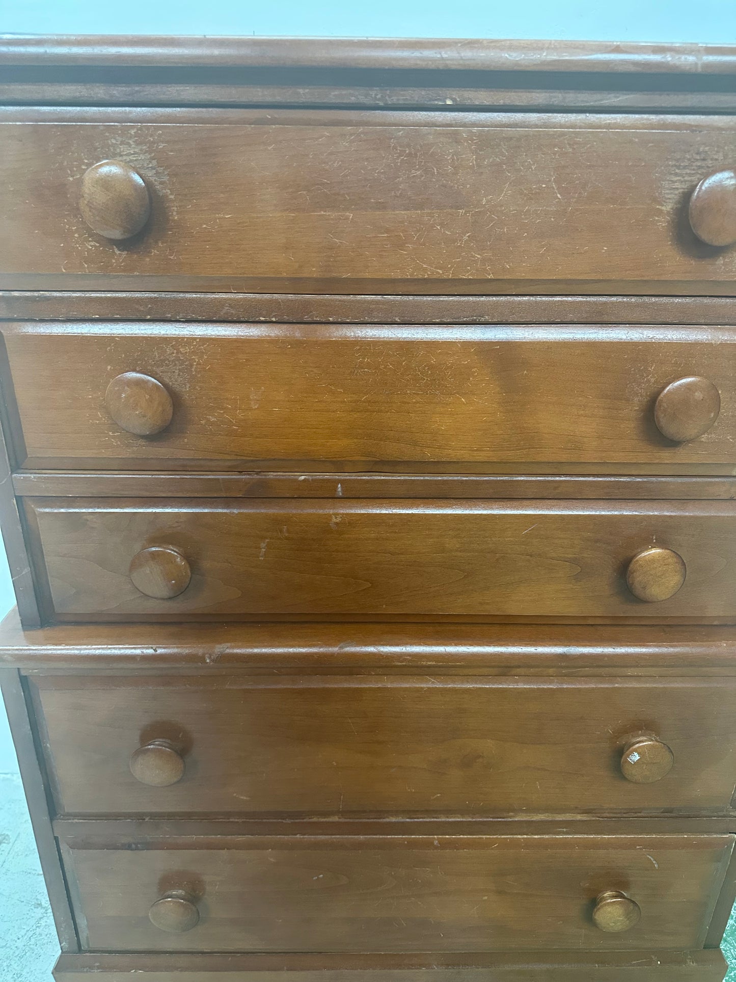 Sterling Furniture Solid Wood Vintage 5 Drawer Tallboy Dresser #0998