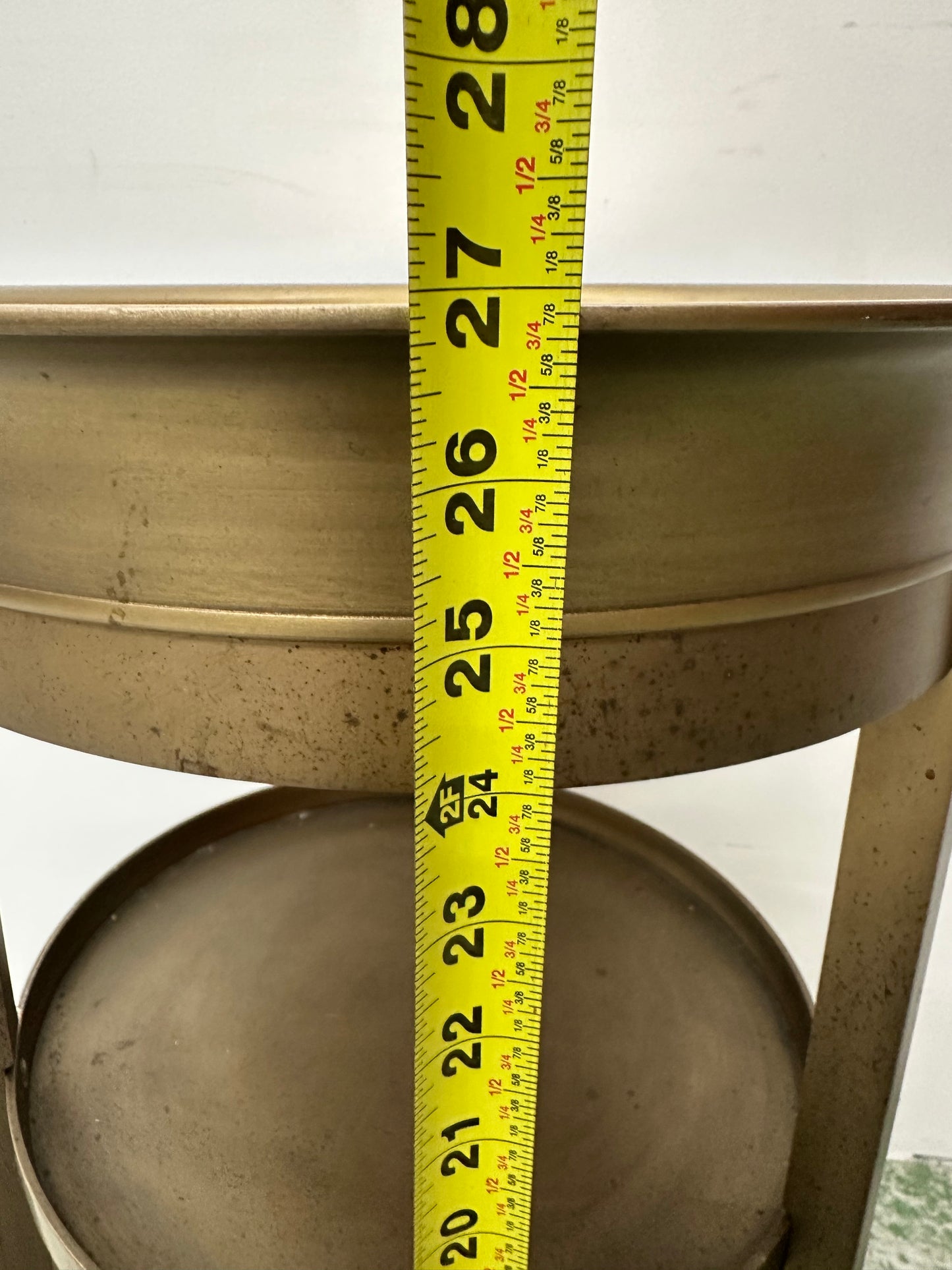 Antique Brass Ballard Designs Tray Table on Caster Wheels #1011