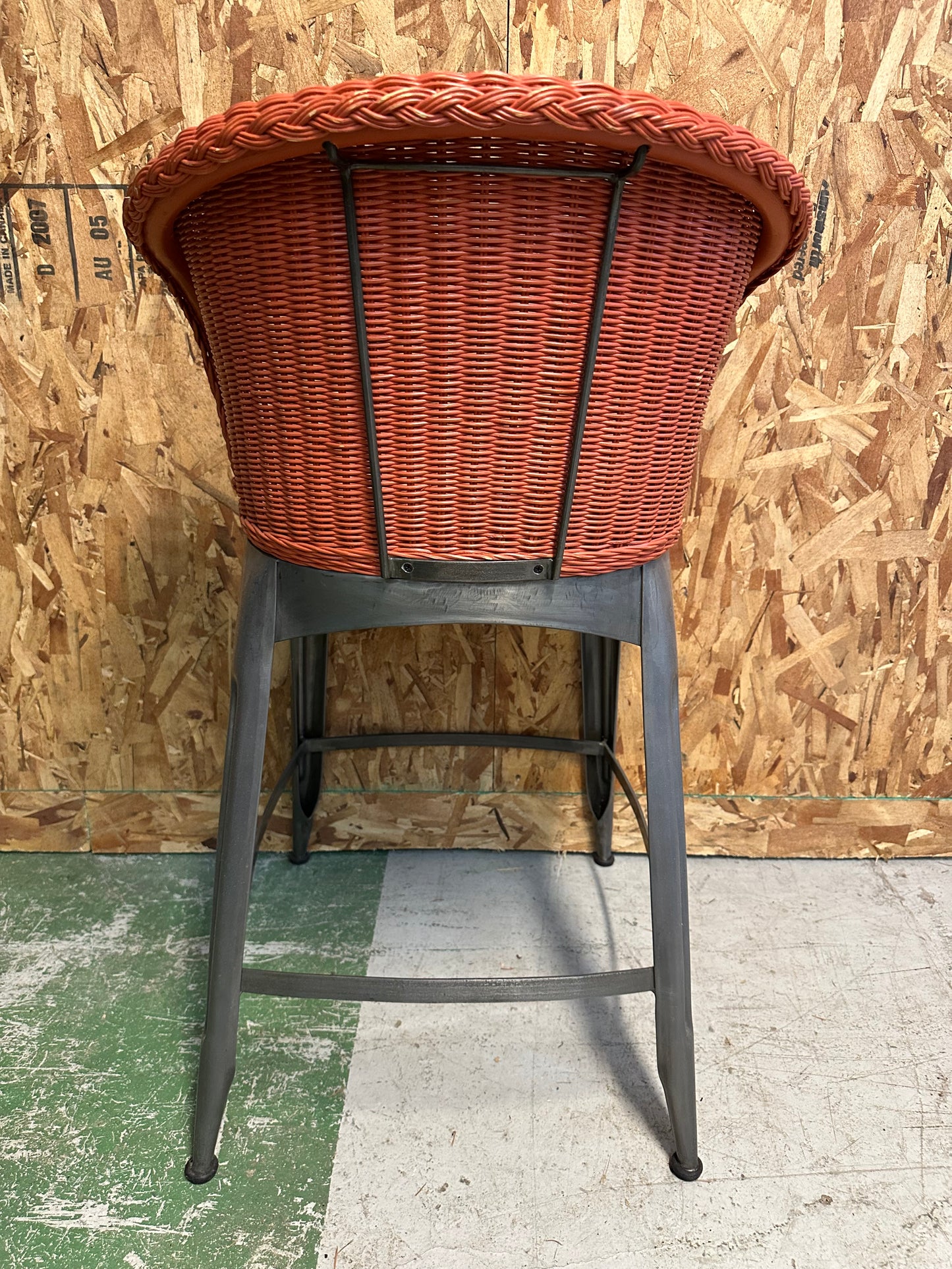Wicker Stool with Steel base #0825