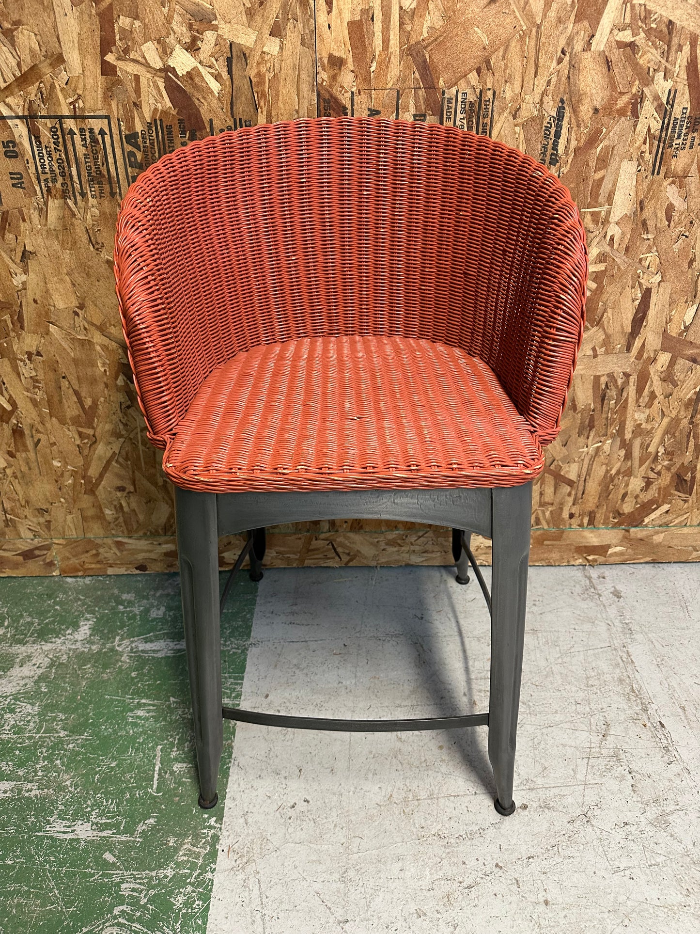 Wicker Stool with Steel base #0825