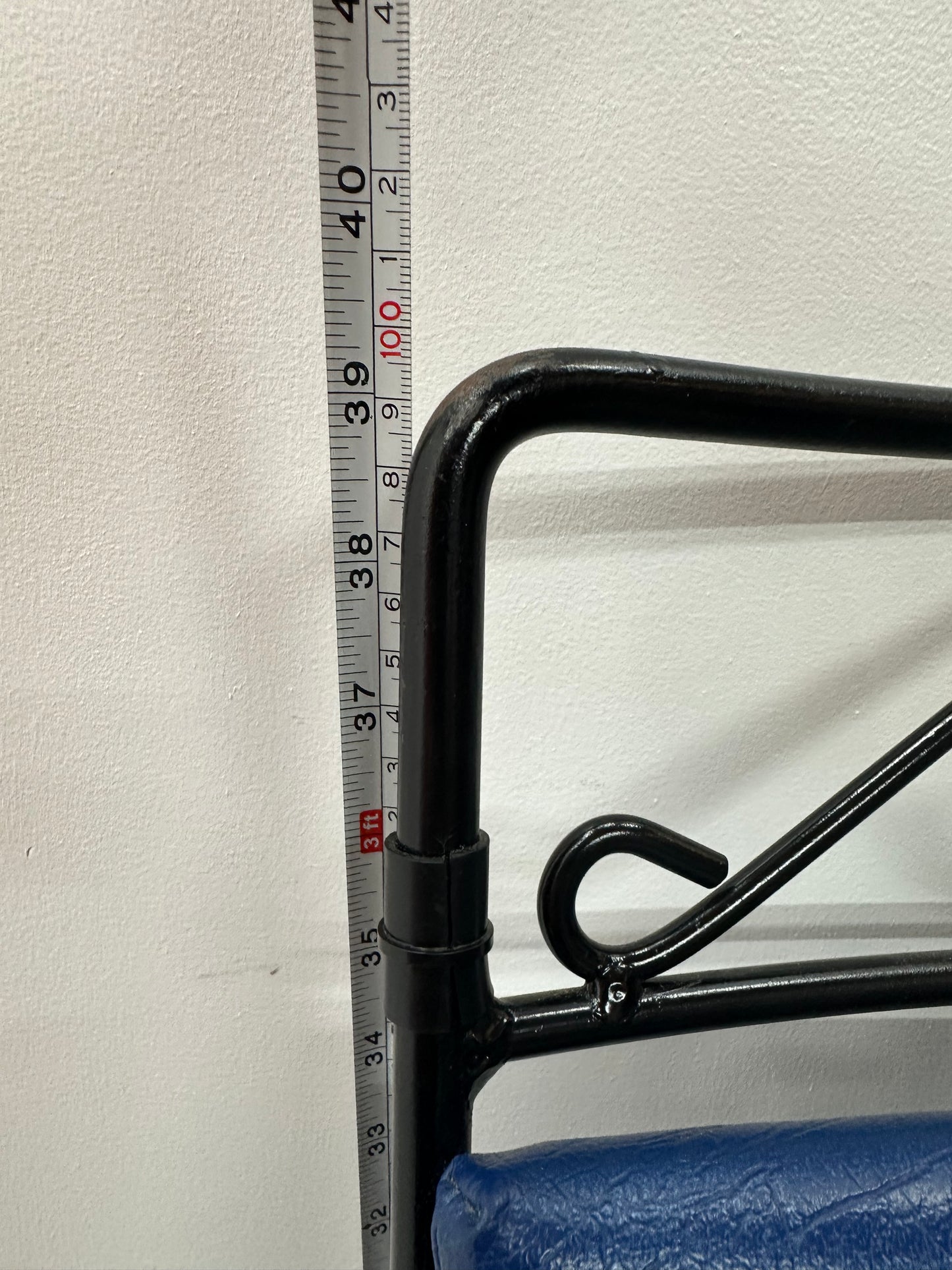 Blue Leather with Iron Base Barstool Set #0968