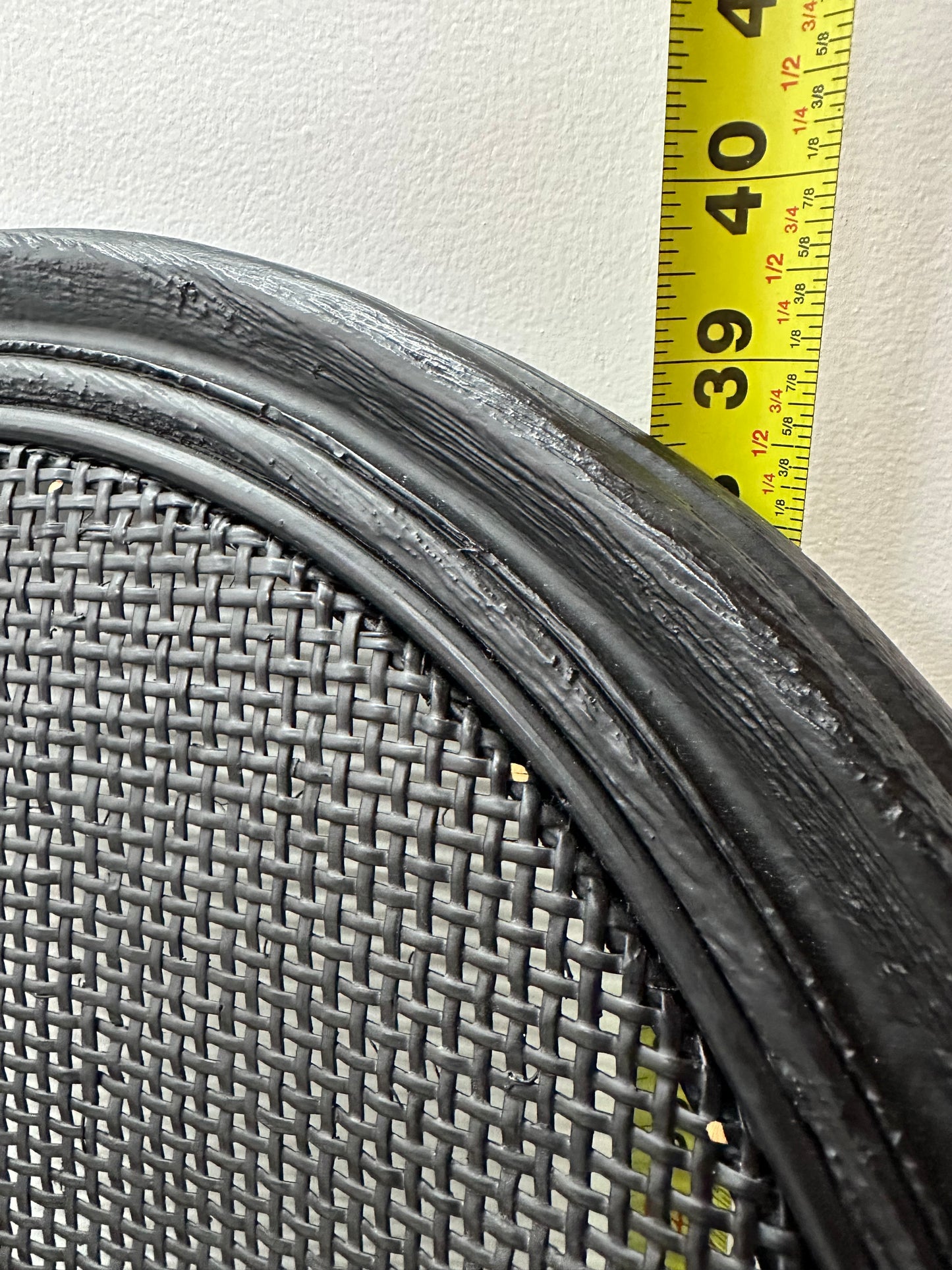 Restoration Hardware French Round Cane Back Leather Dining Chair Set of 6 #0972