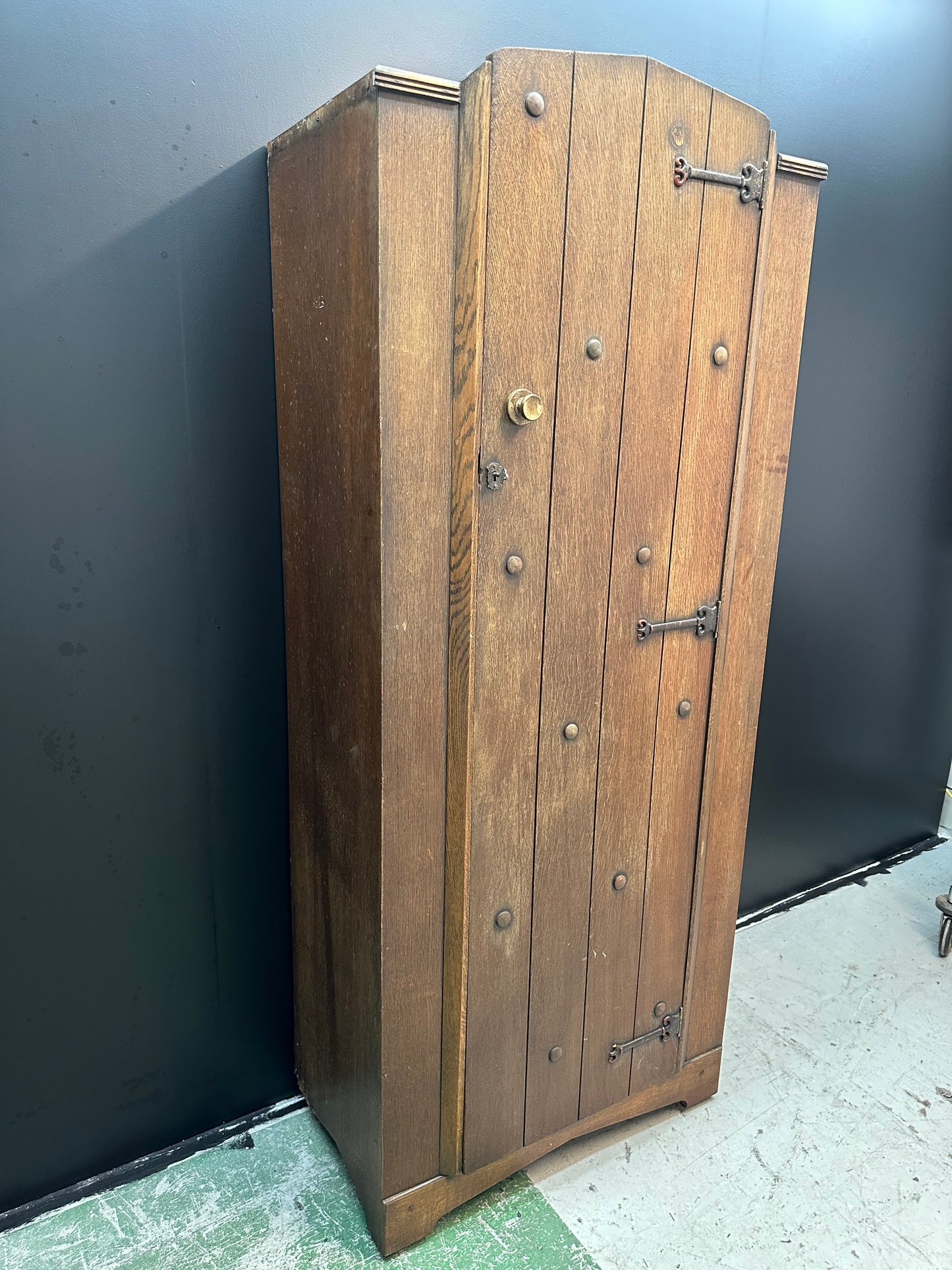 Vintage Wood Wardrobe Closet #0864