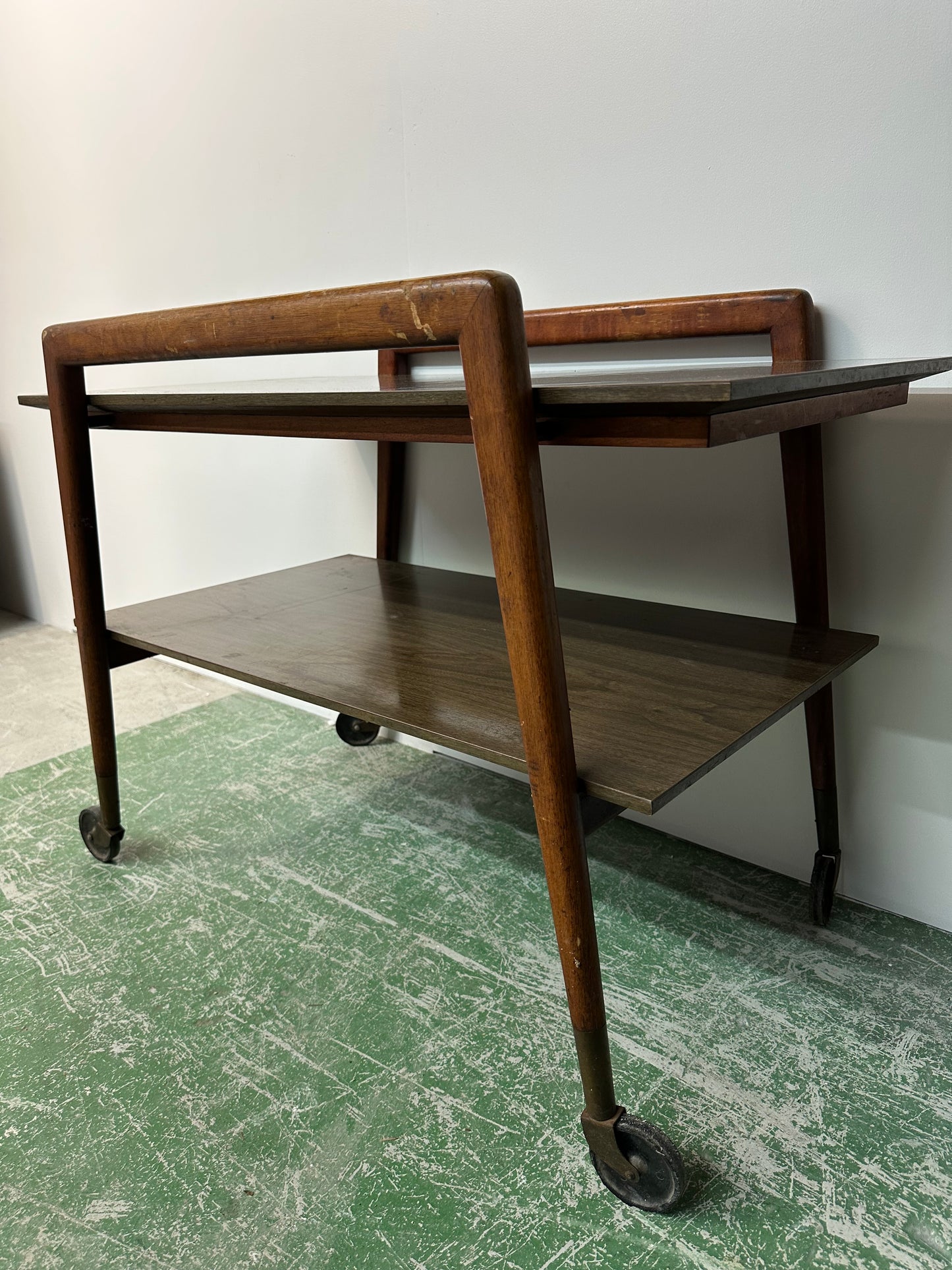 Mid Century Modern Wooden Trolley #0900