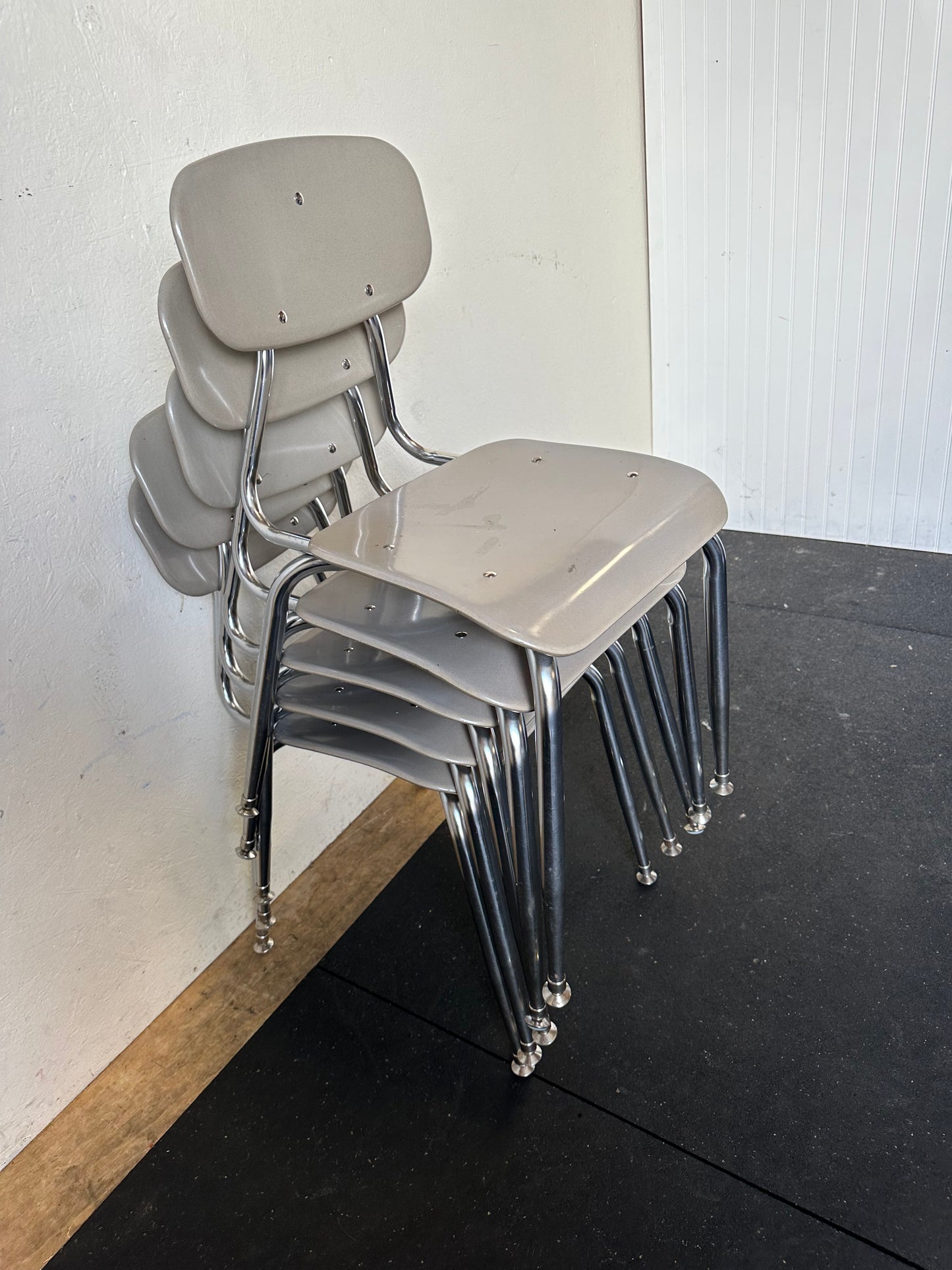 Vintage School Style Hard Plastic Chairs #0712