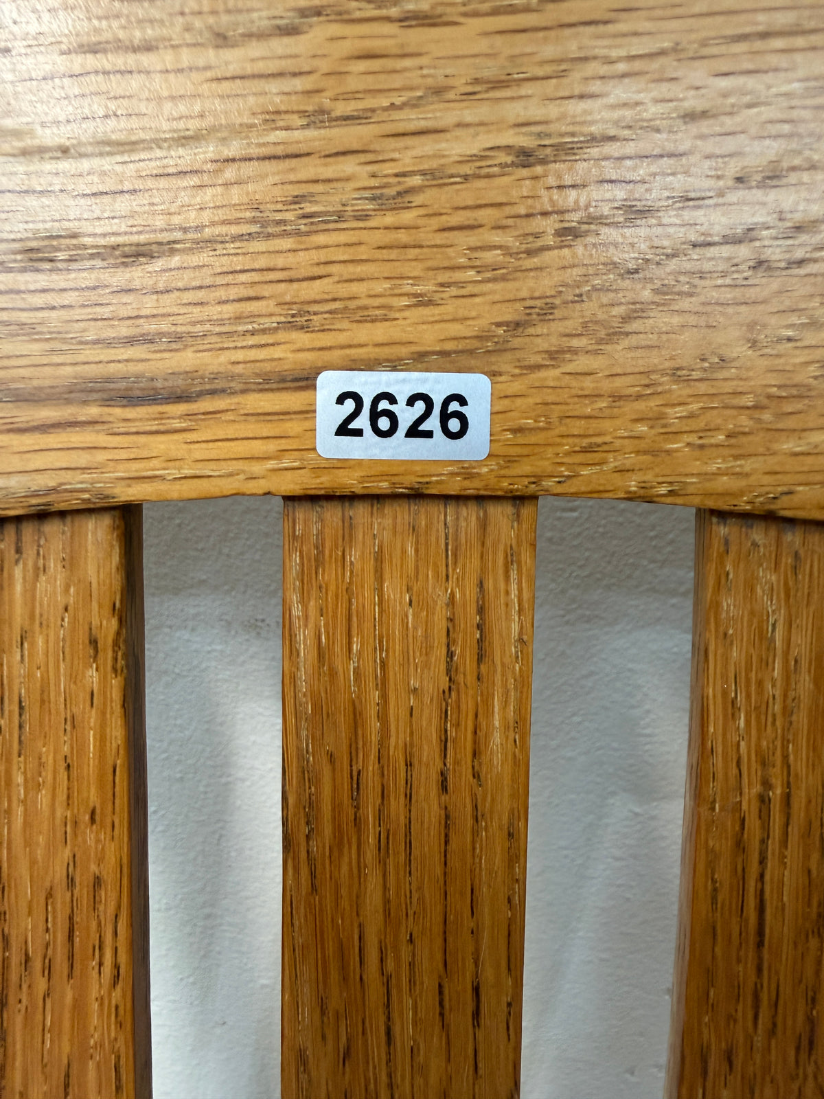 Oak High Slat Back Rocking Chair with Upholstered Seat #2626