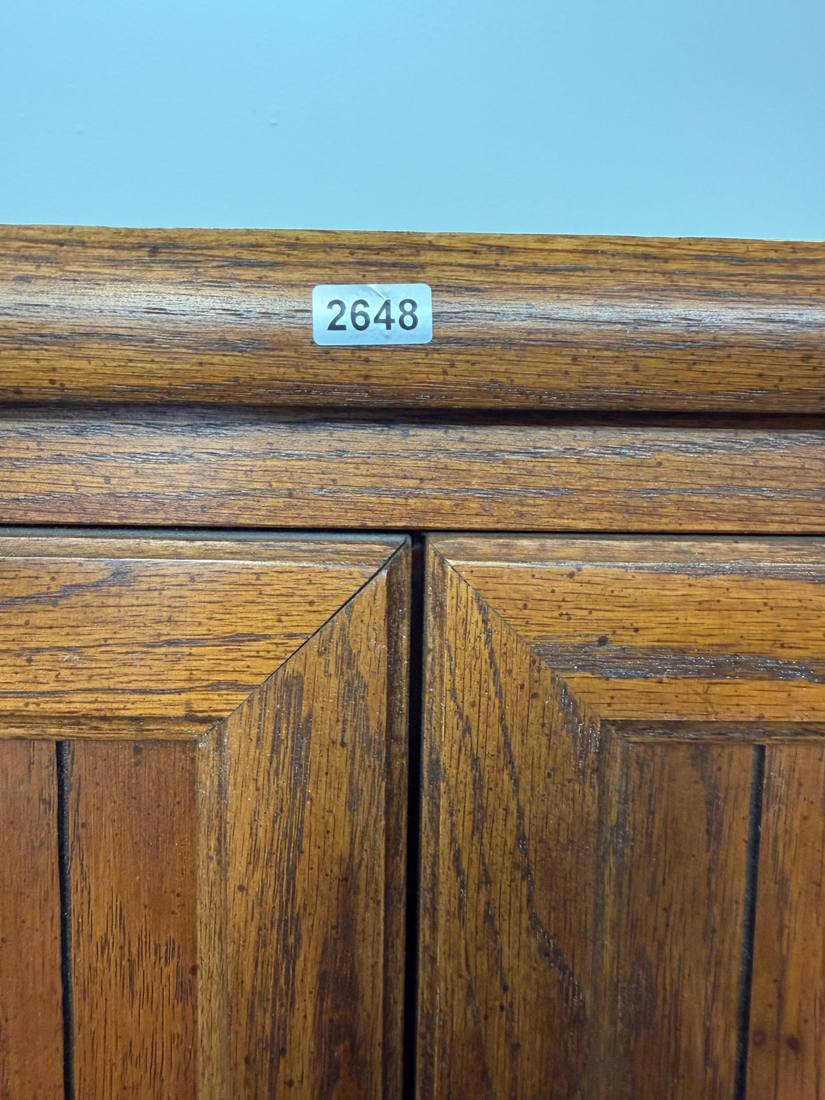 Pair of Thomasville Oak Wardrobe Towers with Drawers and Shelves #2648