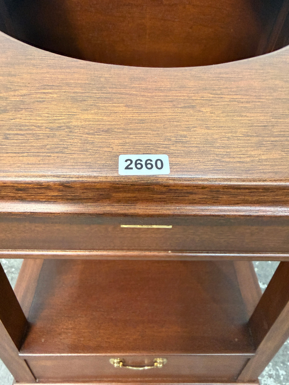 Mahogany Globeholder Washstand Style Cabinet with Inlaid Drawer #2660