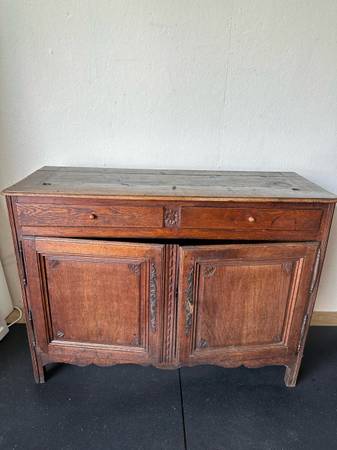 Antique French Carved Oak Sideboard Buffet #0361