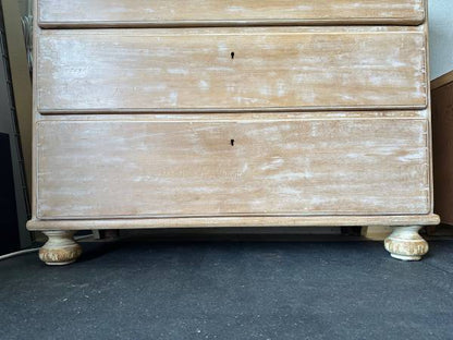 French 18th Century Limed Oak Locking Chest of Drawers #0106