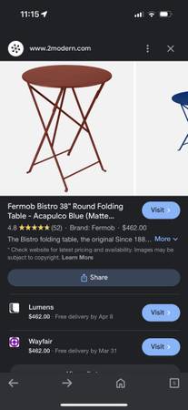 Fermob Authentic Paris Bistro Round Folding Metal Table #0201