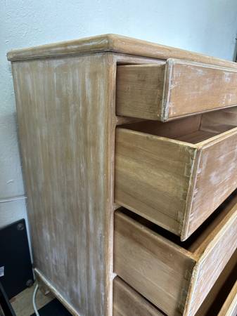 French 18th Century Limed Oak Locking Chest of Drawers #0106