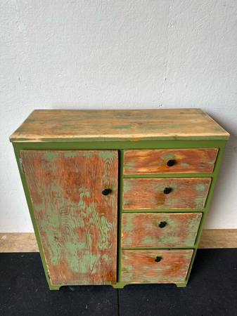 Vintage Wooden Rustic Storage Cabinet with Drawers #0335