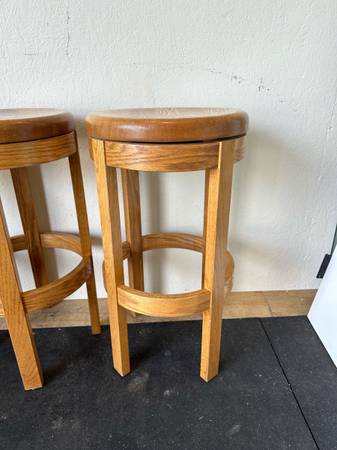 Oak Solid Wood Barstool Counter Stool Swivel #0216