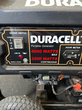 Duracell 4000W Max 3200-Watt Continuous Gas Generator #0145