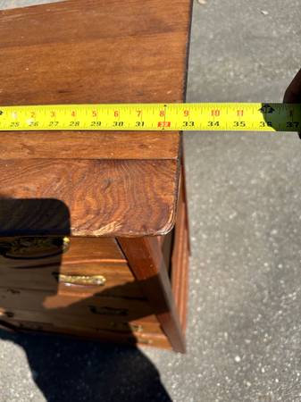 Antique Country Oak Tallboy 5-Drawer Dresser