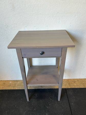 Ikea Hemnes Grey Wood Side Table Night Stand #0447