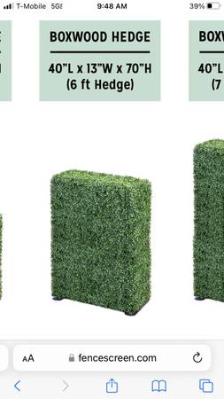 Natrahedge 6' Boxwood Fake Yard Panel Hedge Wall Green Privacy #0241